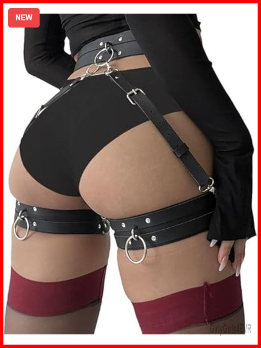 PU Leather Thigh Harness Punk Adjustable for Halloween Party Nightclub